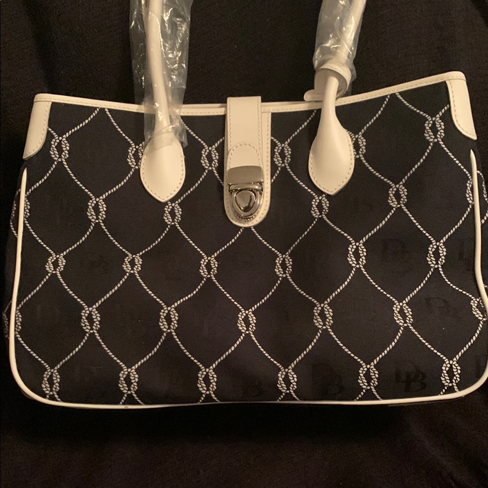 Dooney & Bourke Elegant Black and White Designer Tote Bag